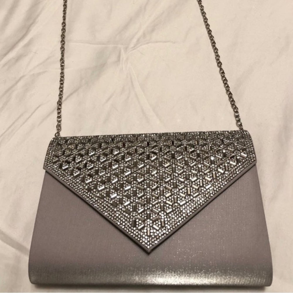 Jessica McClintock Silver Shoulder Bag